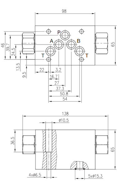 Zawór rewersyjny hydrauliczny CETOP 5 NG10