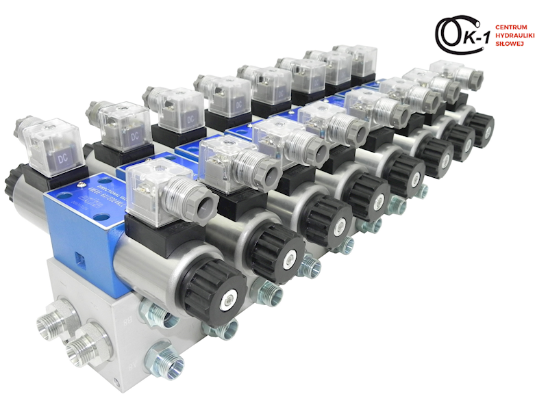 ROZDZIELACZ hydrauliczny CETOP 8 SEKCJI 60L elektryczny 12V