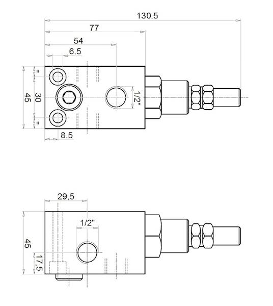 ZAWÓR PRZELEWOWY CIŚNIENIOWY VMP 1/2 70L 50-250bar