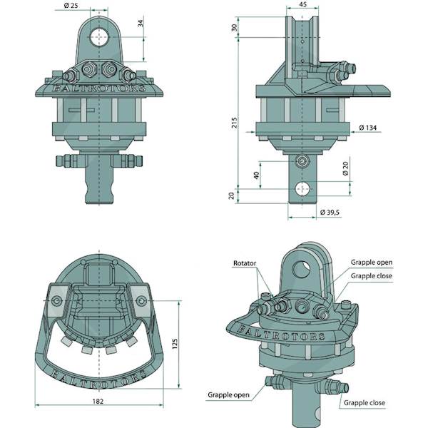 ROTATOR HYDRAULICZNY GR30 (1000 kg)