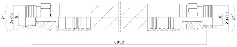 PRZEWÓD WĄŻ HYDRAULICZNY DN16 26/26 CEL-CEL BB6900 250bar
