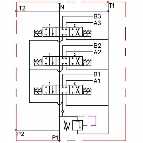 ROZDZIELACZ HYDRAULICZNY 3 SEKCJE 80L ELEKTRYCZNY 24V