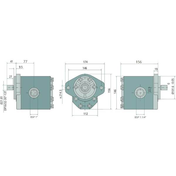 POMPA HYDRAULICZNA ZĘBATA 50cm3 75L GR3 SAE-B 13 frezów