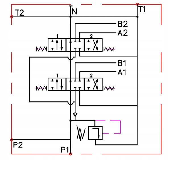 ROZDZIELACZ HYDRAULICZNY 2 SEKCJE 40L JOYSTICK