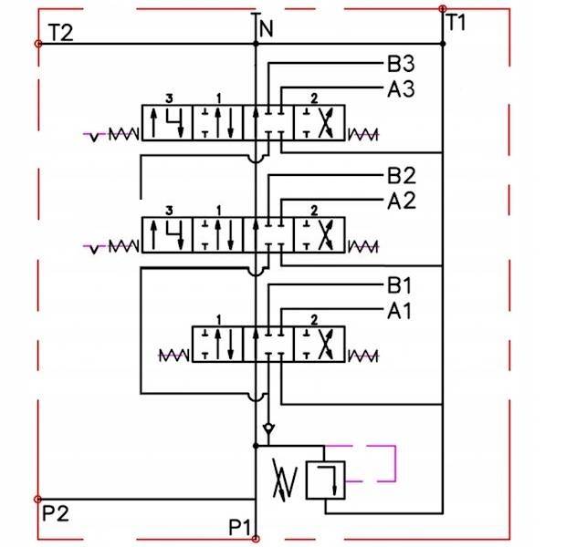 ROZDZIELACZ HYDRAULICZNY 3 Sekcje 80L 2xPŁYWAJĄCA