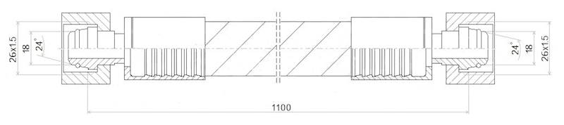 PRZEWÓD WĄŻ HYDRAULICZNY DN16 26/26 DKOL-DKOL AA1100 250bar