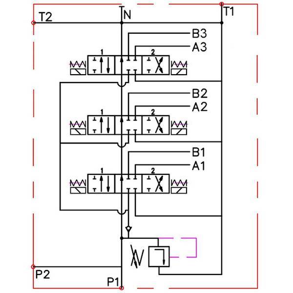 ROZDZIELACZ HYDRAULICZNY 3 SEKCJE 50L ELEKTRYCZNY 24V