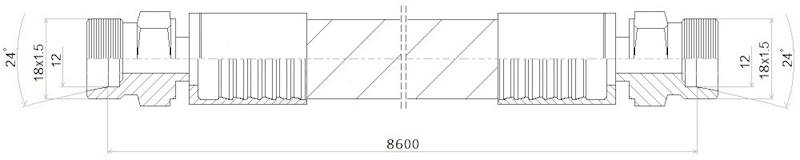 PRZEWÓD WĄŻ HYDRAULICZNY DN10 18/18 CEL-CEL BB8600 330bar