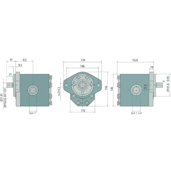 POMPA HYDRAULICZNA ZĘBATA 63cm3 95L GR3 SAE-B 13 frezów