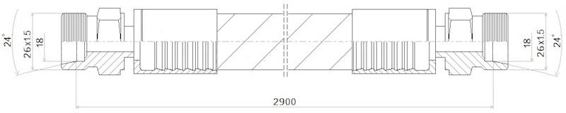 PRZEWÓD WĄŻ HYDRAULICZNY DN16 26/26 CEL-CEL BB2900 250bar