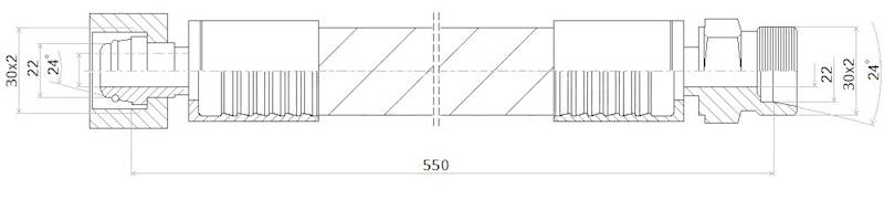 PRZEWÓD WĄŻ HYDRAULICZNY DN20 30/30 DKOL-CEL AB550 215bar
