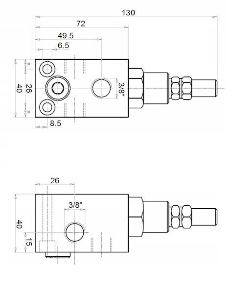 ZAWÓR PRZELEWOWY CIŚNIENIOWY VMP 3/8 45L 50-250bar