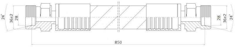 PRZEWÓD WĄŻ HYDRAULICZNY DN25 36/36 CEL-CEL BB850 165bar
