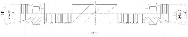PRZEWÓD WĄŻ HYDRAULICZNY DN16 26/26 CEL-CEL BB7600 250bar