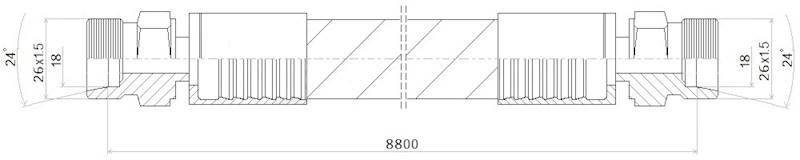 PRZEWÓD WĄŻ HYDRAULICZNY DN16 26/26 CEL-CEL BB8800 250bar