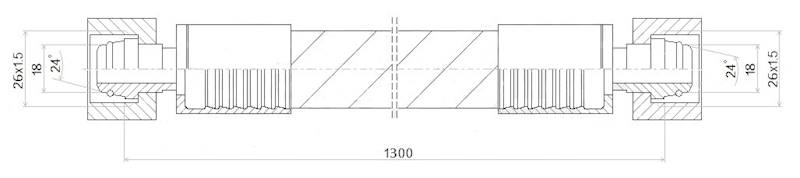 PRZEWÓD WĄŻ HYDRAULICZNY DN16 26/26 DKOL-DKOL AA1300 250bar