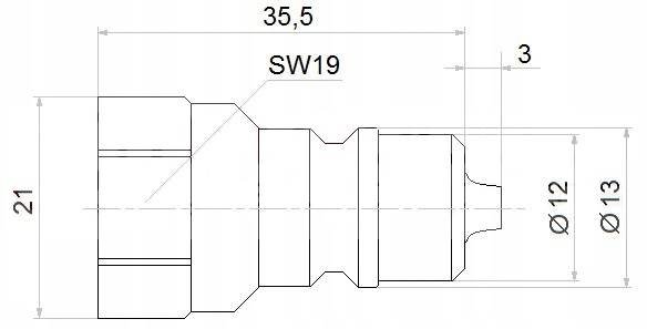 Szybkozłącze hydrauliczne PAV ISO A 1/4'' WTYK