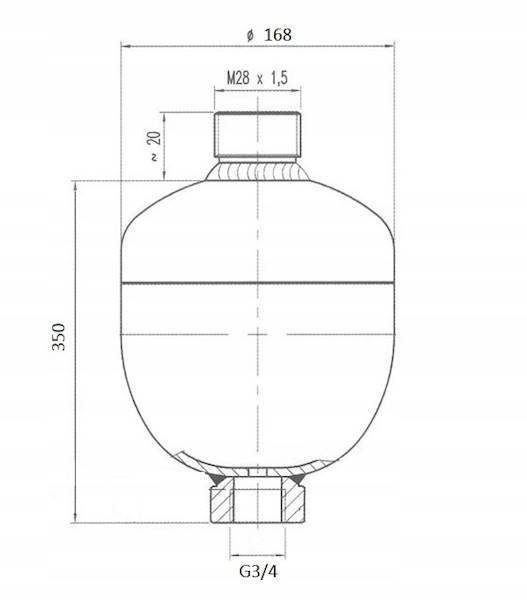 HYDROAKUMULATOR AMORTYZATOR 4L 3/4'' + GRATIS