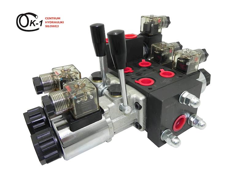 ROZDZIELACZ HYDRAULICZNY CETOP 2 SEKCJE 24V STEROWANIE ELEKTRYCZNE + RĘCZNE