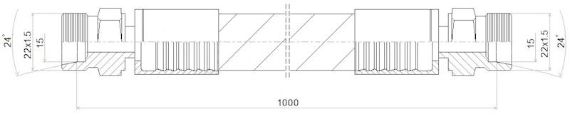 PRZEWÓD WĄŻ HYDRAULICZNY DN12 22/22 CEL-CEL BB1000 275bar