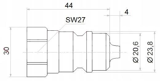 Szybkozłącze hydrauliczne PAV ISO A 1/2'' WTYK
