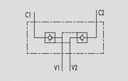 ZAWÓR HYDRAULICZNY ZWROTNY BLIŹNIACZY VBPDE A 1/2