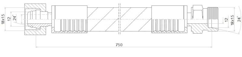 PRZEWÓD WĄŻ HYDRAULICZNY DN10 18/18 DKOL-CEL AB750 330bar
