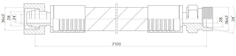 PRZEWÓD WĄŻ HYDRAULICZNY DN25 36/36 DKOL-CEL AB7100 165bar