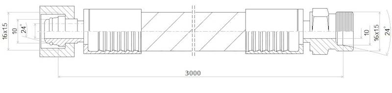 PRZEWÓD WĄŻ HYDRAULICZNY DN8 16/16 DKOL-CEL AB3000 350bar