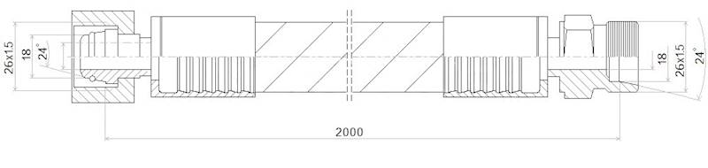 PRZEWÓD WĄŻ HYDRAULICZNY DN16 26/26 DKOL-CEL AB2000 250bar