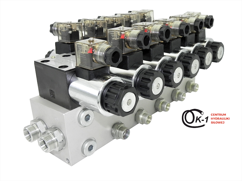 ROZDZIELACZ CETOP 5 SEKCJE 60L elektryczny + odciążenie 24V