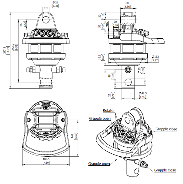 ROTATOR HYDRAULICZNY GR30 (3000 kg)