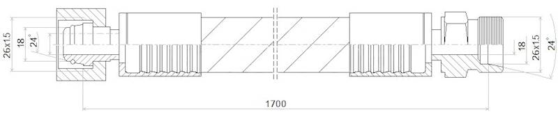 PRZEWÓD WĄŻ HYDRAULICZNY DN16 26/26 DKOL-CEL AB1700 250bar