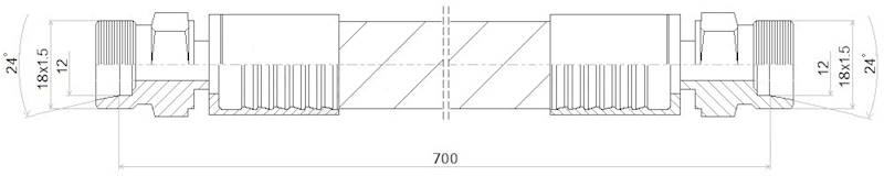 PRZEWÓD WĄŻ HYDRAULICZNY DN10 18/18 CEL-CEL BB700 330bar