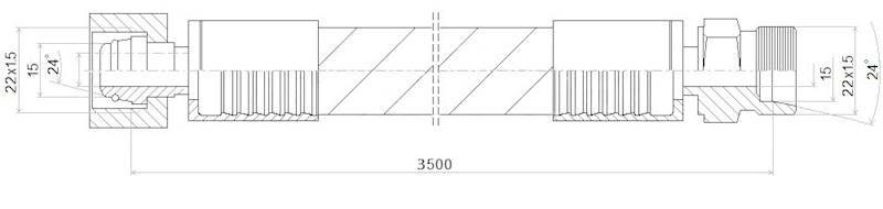PRZEWÓD WĄŻ HYDRAULICZNY DN12 22/22 DKOL-CEL AB3500 275bar