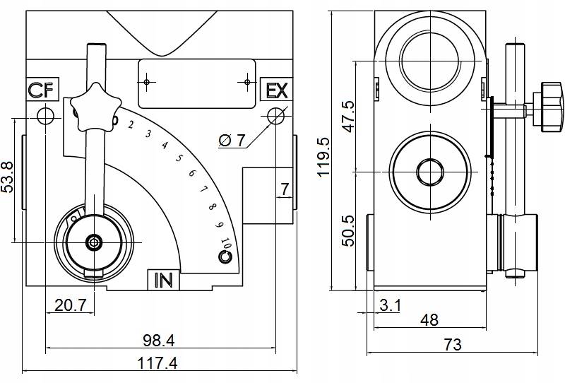 ZAWÓR REGULATOR PRZEPŁYWU VPR3 + SKALA 3/4 115L