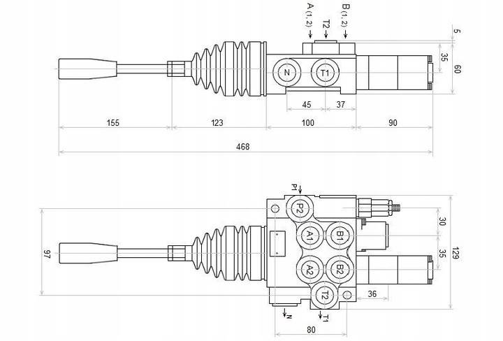 ROZDZIELACZ HYDRAULICZNY 2 SEKCJE 40L JOYSTICK