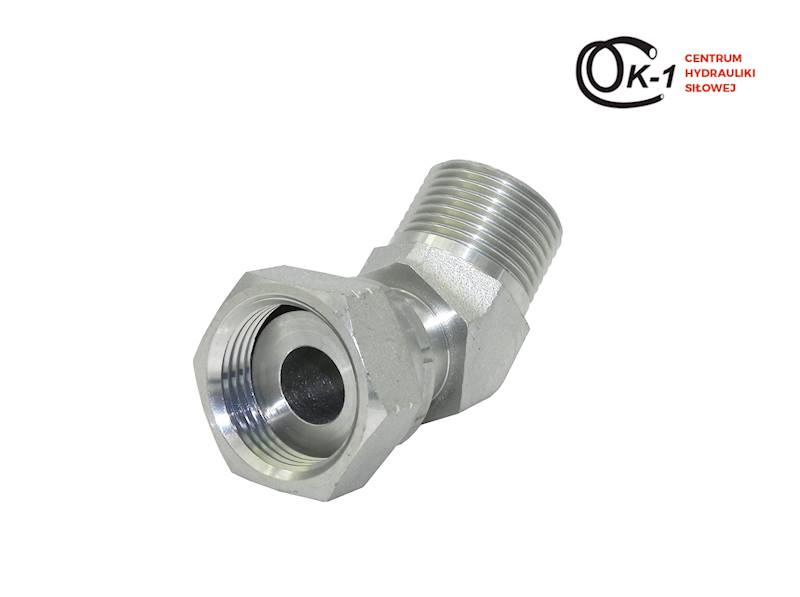 KOLANO HYDRAULICZNE Z NAKRĘTKĄ ORFS 9/16'' 45 STOPNI