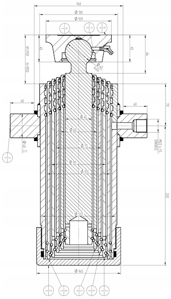 SIŁOWNIK HYDRAULICZNY PRZYCZEPY 1050 NISKI + KOŁYSKA