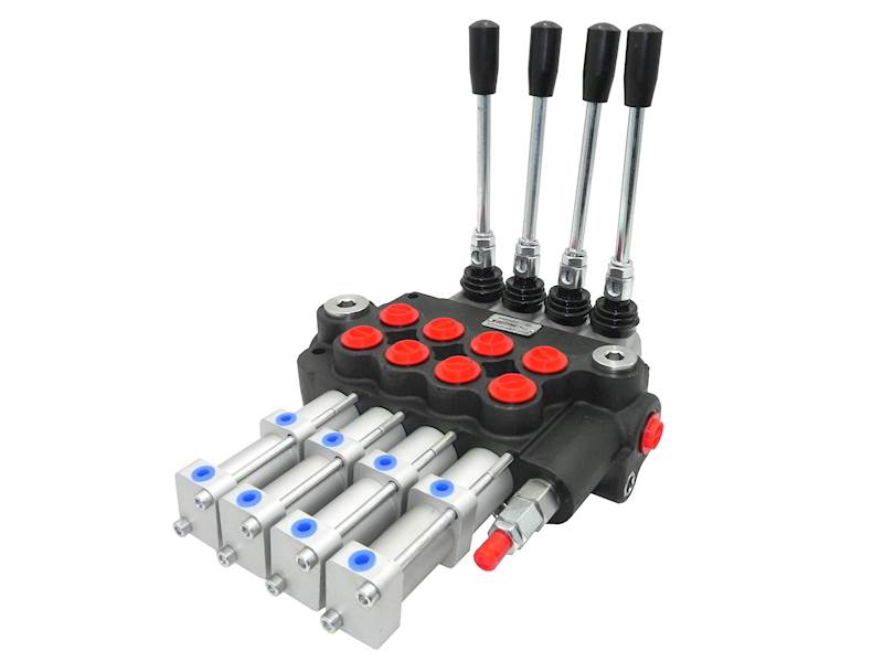 ROZDZIELACZ HYDRAULICZNY 4 SEKCYJNY 40L STEROWANY PNEUMATYCZNIE 4 SEKCJE