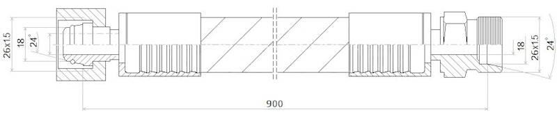 PRZEWÓD WĄŻ HYDRAULICZNY DN16 26/26 DKOL-CEL AB900 250bar