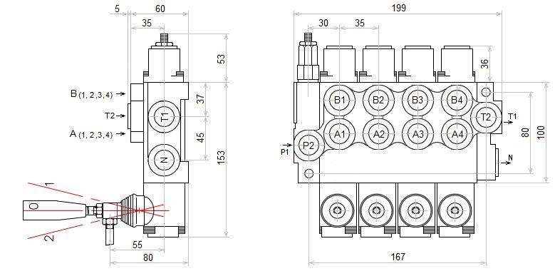 ROZDZIELACZ HYDRAULICZNY 4 SEKCYJNY 40L NURNIK