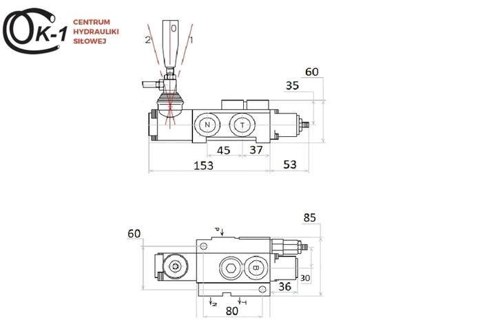 ROZDZIELACZ HYDRAULICZNY 1 SEKCJA NURNIK 40L