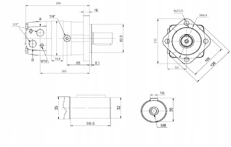 SILNIK HYDRAULICZNY SMS OMS BMS OMZS 315 MOCNY