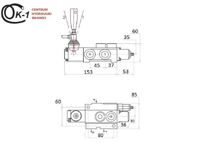 ROZDZIELACZ HYDRAULICZNY 1 SEKCYJNY 40L 1 sekcja