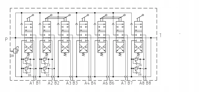 ROZDZIELACZ HYDRAULICZNY 7 SEKCJI MASZYN LEŚNYCH 90L ZAWORY