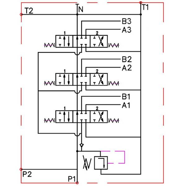 ROZDZIELACZ HYDRAULICZNY 3 SEKCYJNY 40L 3 SEKCJE JOYSTICK