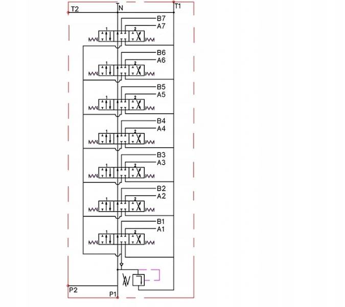 ROZDZIELACZ HYDRAULICZNY 7 SEKCYJNY 40L 7 SEKCJI