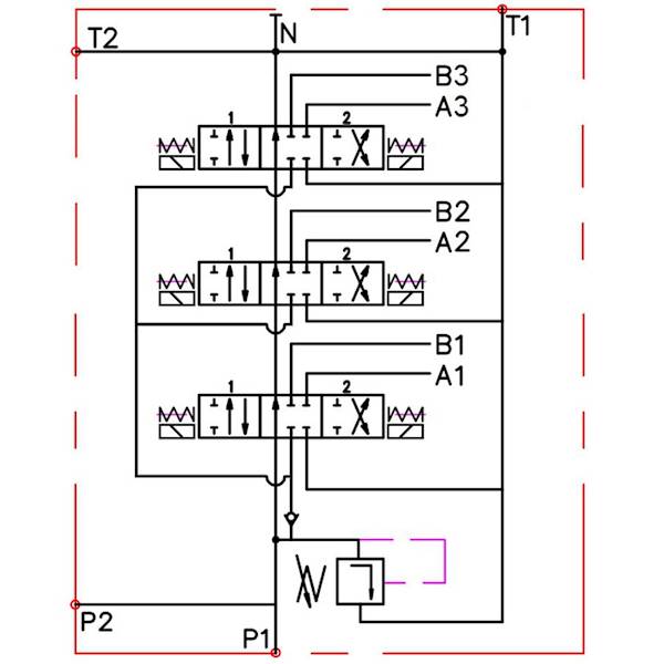 ROZDZIELACZ HYDRAULICZNY 3 SEKCJE 50L ELEKTRYCZNY 12V