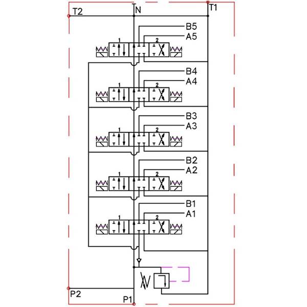 ROZDZIELACZ HYDRAULICZNY 5 SEKCJI 50L ELEKTRYCZNY 12V